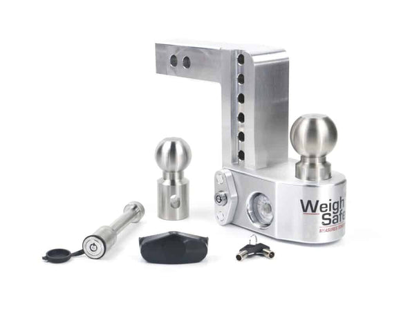 Weigh Safe 4in Drop Hitch w/Built-in Scale & 2in Shank (10K/12.5K GTWR) w/WS05 - Aluminum - view 1