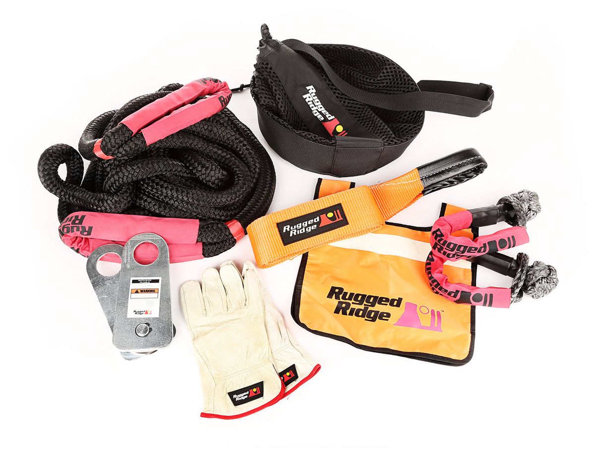 Rugged Ridge Premium Recovery Kit with Mesh Bag - view 1